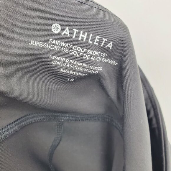 Athleta Black Fairway Preppy High Rise 18" Athletic Golf Tennis Skort Skirt 1X - Picture 3 of 10